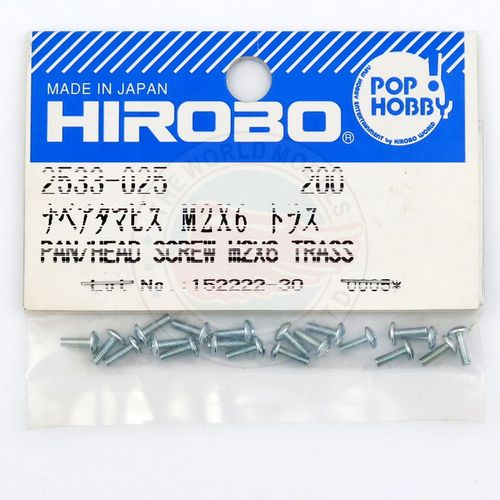 HIROBO 2533-025 PHILIPS PAN HEAD SCREW M2 X 6 20PCS