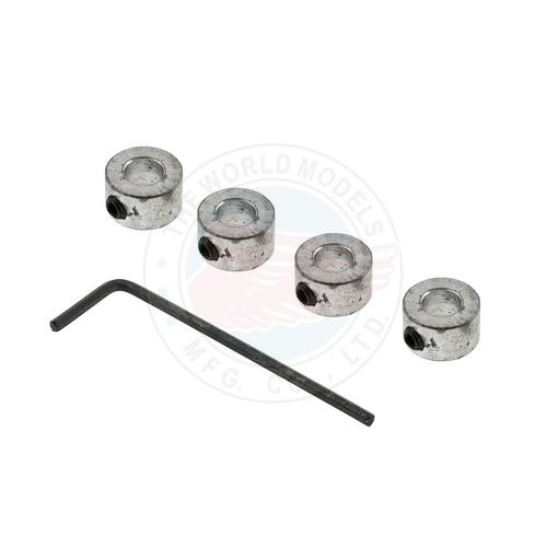 DU-BRO 3/16" PLATED BRASS DURA-COLLARS 4.8MM WHEEL COLLAR (4 SETS)
